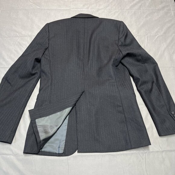Marc by Marc Jacobs gray and blue striped mens 100% wool blazer size medium USA - Picture 15 of 16